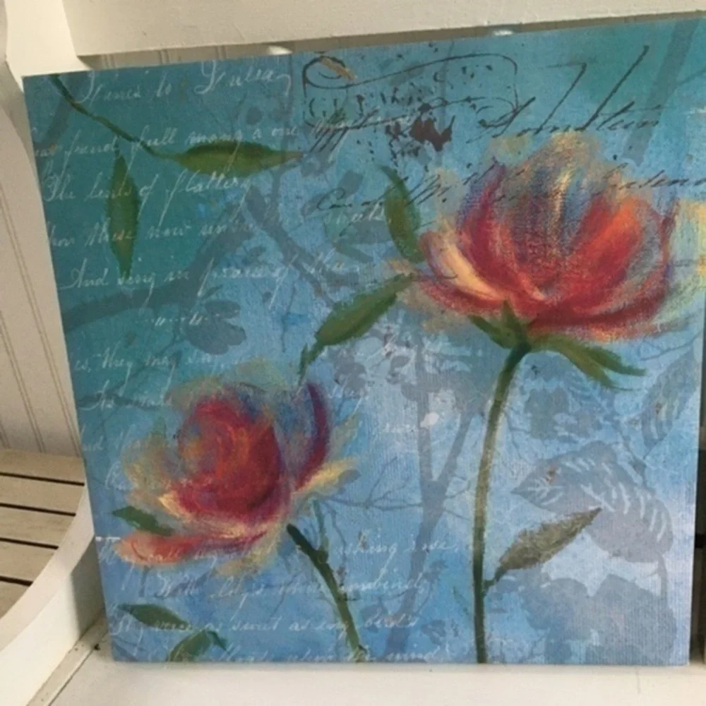 Wall art Bundle set of two peaceful blue and pink art